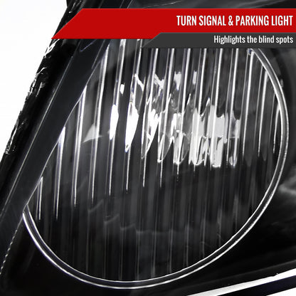 2006-2013 Chevrolet Impala / 2014-2016 Impala Limited / 2006-2007 Monte Carlo Factory Style Crystal Headlights w/ Amber Reflectors (Matte Black Housing/Clear Lens)