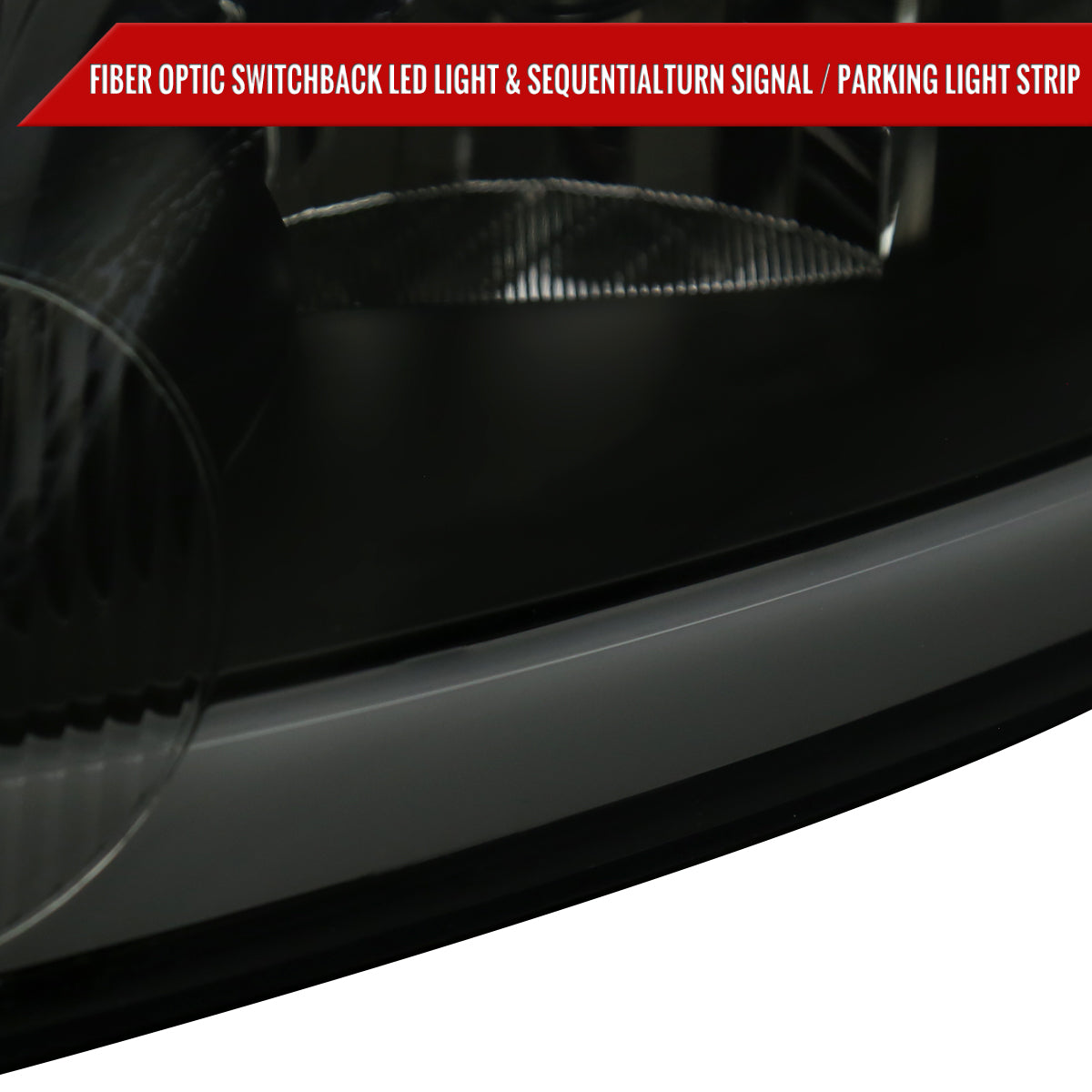 2006-2013 Chevrolet Impala/2014-2016 Impala Limited/2006-2007 Monte Carlo Switchback Sequential Signal LED Bar Factory Style Headlights (Matte Black Housing/Smoked Lens)