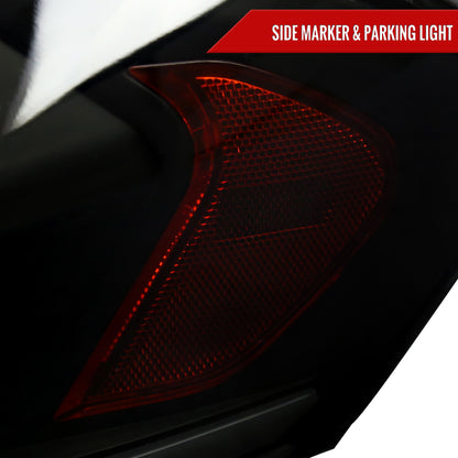 2006-2013 Chevrolet Impala/2014-2016 Impala Limited/2006-2007 Monte Carlo Switchback Sequential Signal LED Bar Factory Style Headlights (Matte Black Housing/Smoked Lens)