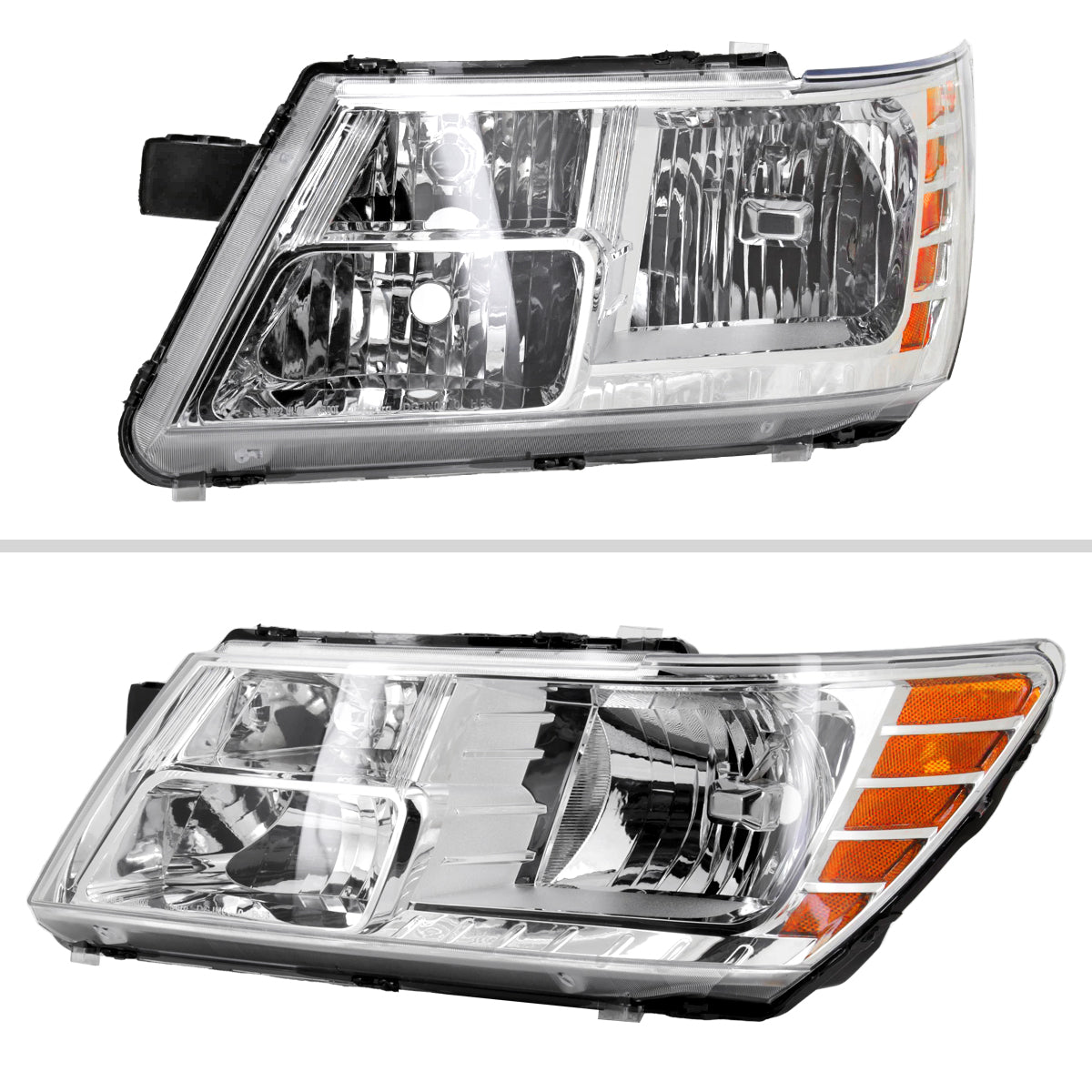 2009-2020 Dodge Journey Factory Style Headlights (Chrome Housing/Clear Lens)
