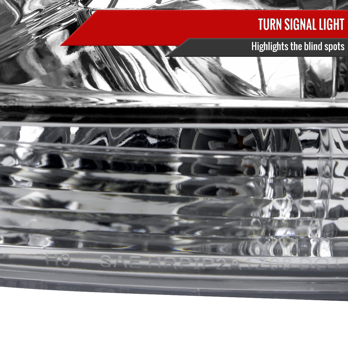 2008-2012 Chevrolet Malibu LS/LT/LTZ/Hybrid Crystal Headlights w/ Amber Reflectors (Chrome Housing/Clear Lens)
