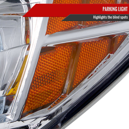 2008-2012 Chevrolet Malibu LS/LT/LTZ/Hybrid Crystal Headlights w/ Amber Reflectors (Chrome Housing/Clear Lens)