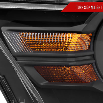 2010-2014 Ford Mustang Factory Style Headlights (Matte Black Housing/Clear Lens)
