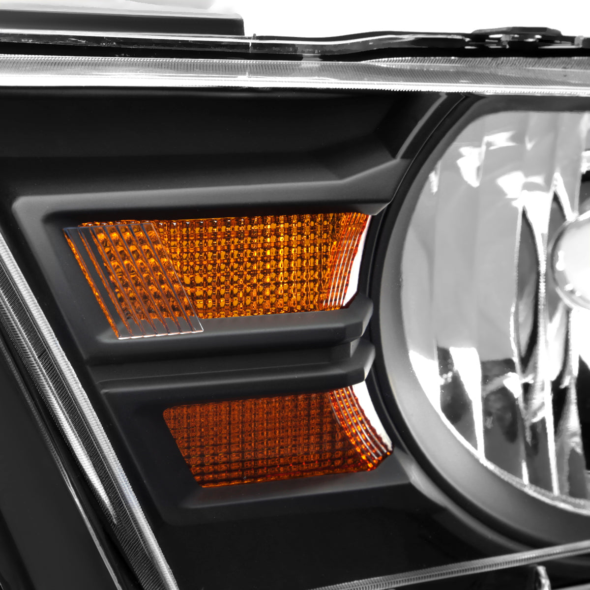 2010-2014 Ford Mustang Factory Style Headlights (Matte Black Housing/Clear Lens)