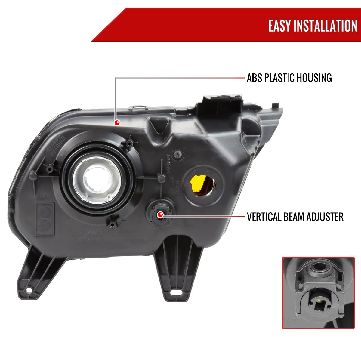 2010-2014 Ford Mustang Factory Style Headlights (Matte Black Housing/Clear Lens)