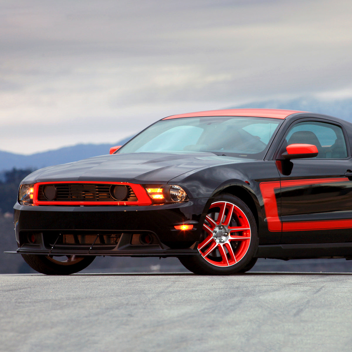 2010-2014 Ford Mustang Factory Style Headlights (Matte Black Housing/Clear Lens)