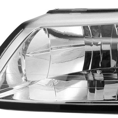 1999-2004 Ford Mustang Factory Style Headlights w/ Amber Reflectors (Chrome Housing/Clear Lens)
