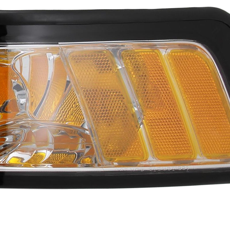 1999-2004 Ford Mustang Factory Style Headlights w/ Amber Reflectors (Chrome Housing/Clear Lens)