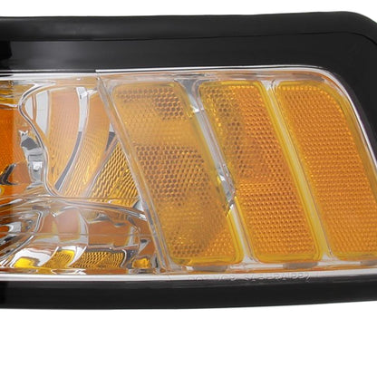 1999-2004 Ford Mustang Factory Style Headlights w/ Amber Reflectors (Chrome Housing/Clear Lens)
