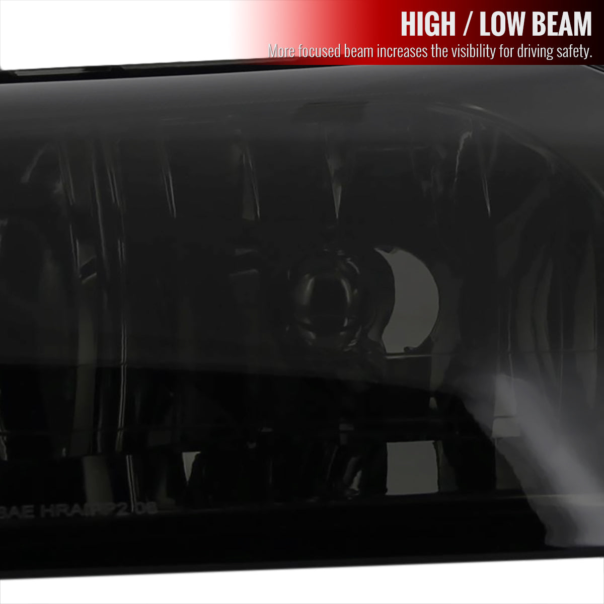 1999-2004 Ford Mustang Factory Style Headlights w/ Amber Reflectors (Chrome Housing/Smoked Lens)
