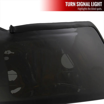 1999-2004 Ford Mustang Factory Style Headlights w/ Amber Reflectors (Chrome Housing/Smoked Lens)