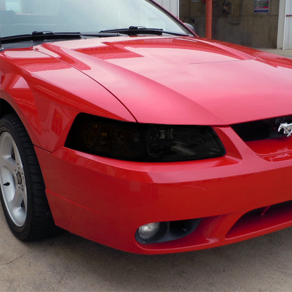 1999-2004 Ford Mustang Factory Style Headlights w/ Amber Reflectors (Chrome Housing/Smoked Lens)