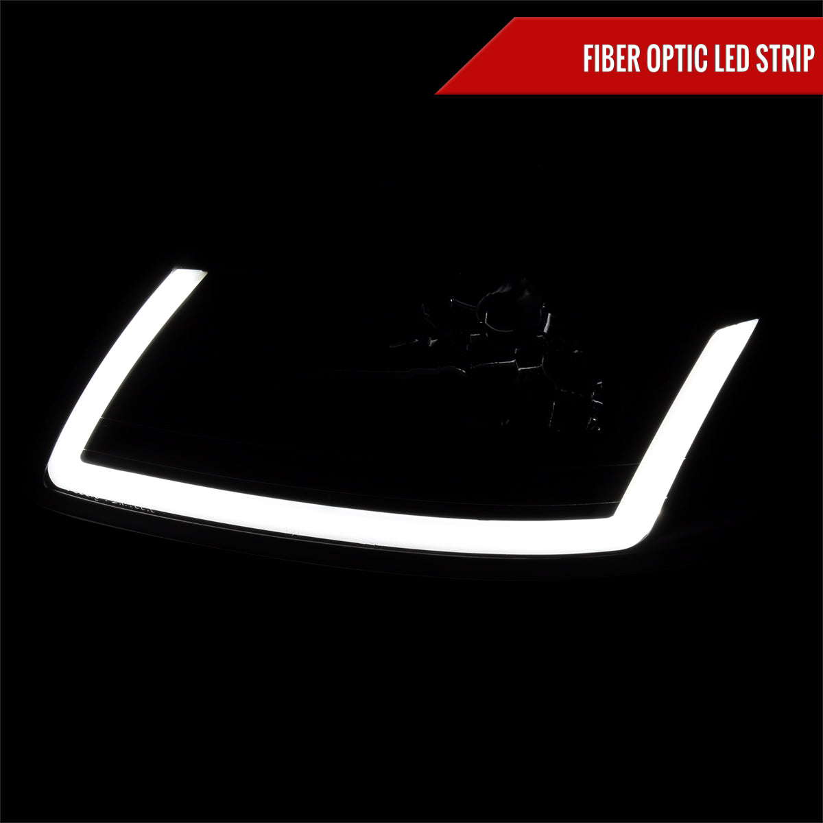 1999-2004 Ford Mustang LED Bar Factory Style Headlights with Amber Reflector (Matte Black Housing/Clear Lens)