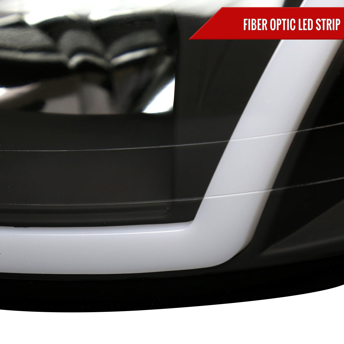 1999-2004 Ford Mustang LED Bar Factory Style Headlights with Amber Reflector (Matte Black Housing/Clear Lens)