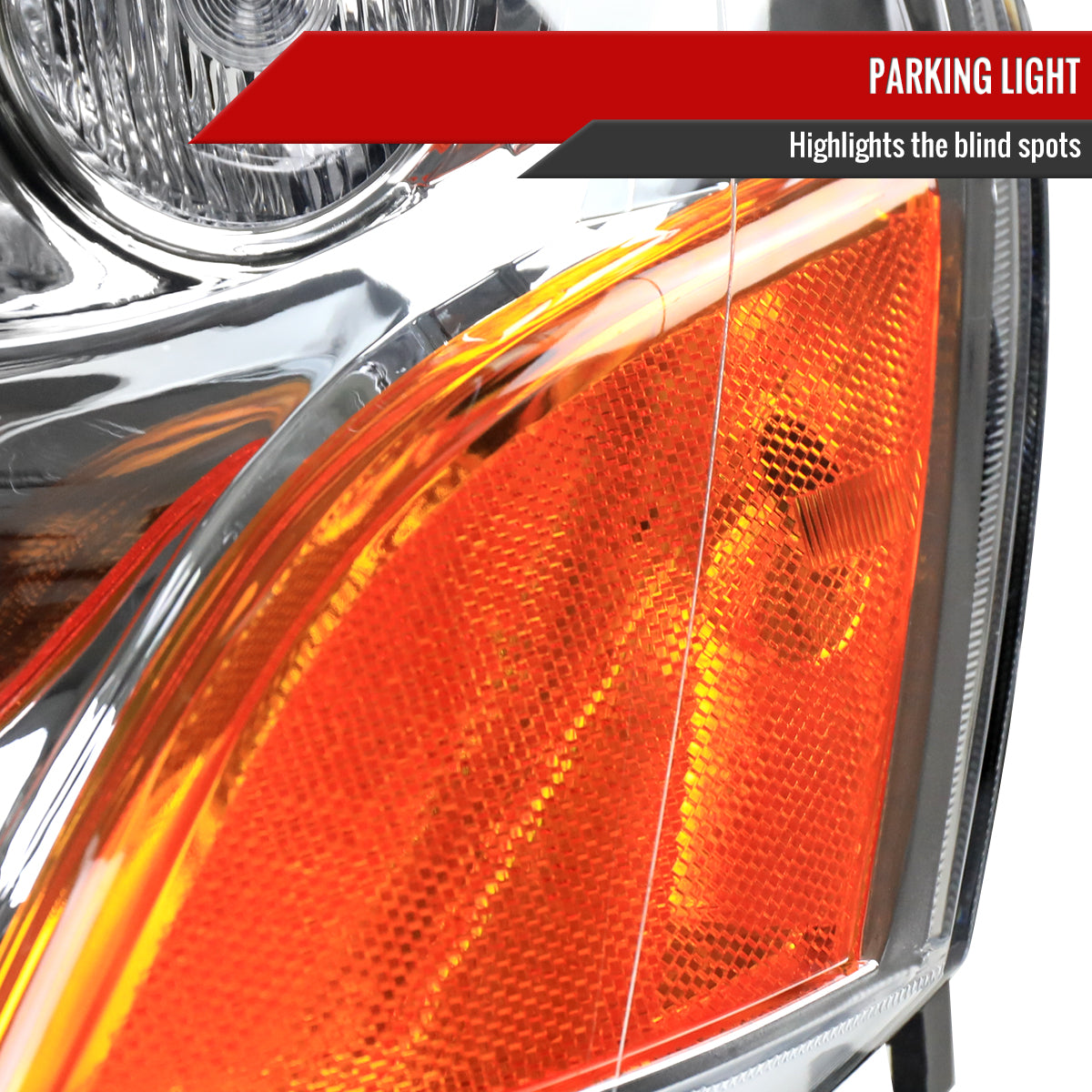 2003-2005 Honda Pilot Factory Style Headlight (Chrome Housing/Clear Lens)
