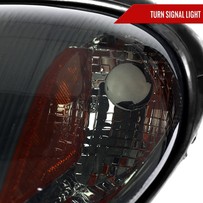 2001-2005 Chrysler PT Cruiser Factory Style Headlights (Chrome Housing / Smoked Lens)