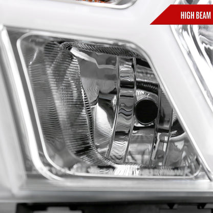 2019-2024 Dodge RAM 1500 Animated LED Bar Factory Style Headlights (Chrome Housing/Clear Lens)
