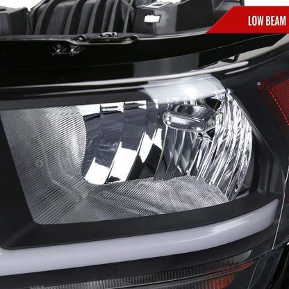 2019-2024 Dodge RAM 2500/3500/4500/5500 LED Bar Factory Style Headlights (Matte Black Housing/Clear Lens)