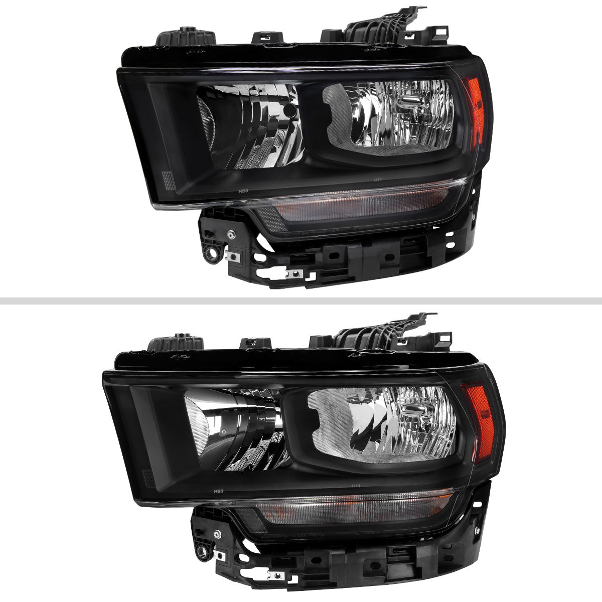2019-2024 Dodge Ram 2500 3500 Factory Style Crystal Headlight - Driver Side Only (Black Housing / Clear Lens)