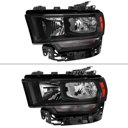 2019-2024 Dodge Ram 2500 3500 Factory Style Crystal Headlight - Driver Side Only (Black Housing / Clear Lens)