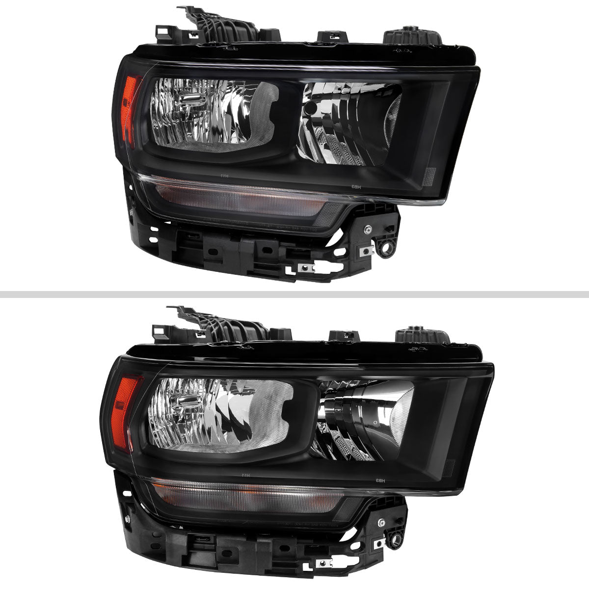 2019-2024 Dodge Ram 2500 3500 Factory Style Crystal Headlight - Passenger Side Only (Black Housing / Clear Lens)