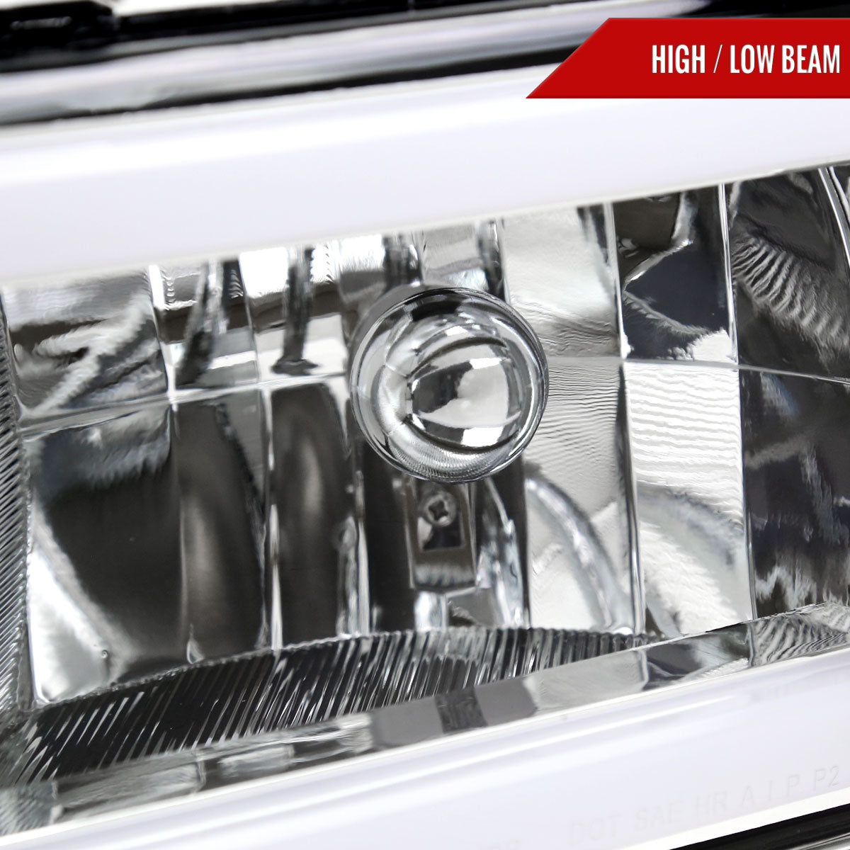 1994-2001 Dodge RAM 1500/ 1994-2002 RAM 2500/3500 Dual LED Bar Factory Style Headlights (Chrome Housing/Clear Lens)