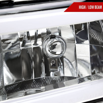 1994-2001 Dodge RAM 1500/ 1994-2002 RAM 2500/3500 Dual LED Bar Factory Style Headlights (Chrome Housing/Clear Lens)