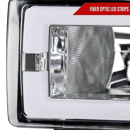1994-2001 Dodge RAM 1500/ 1994-2002 RAM 2500/3500 Dual LED Bar Factory Style Headlights (Chrome Housing/Clear Lens)