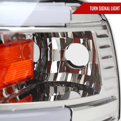 1994-2001 Dodge RAM 1500/ 1994-2002 RAM 2500/3500 Dual LED Bar Factory Style Headlights (Chrome Housing/Clear Lens)