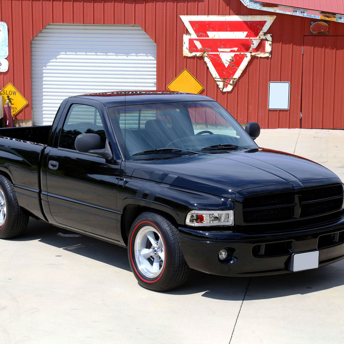 1994-2001 Dodge RAM 1500/ 1994-2002 RAM 2500/3500 Dual LED Bar Factory Style Headlights (Chrome Housing/Clear Lens)