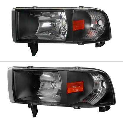 1994-2001 Dodge RAM 1500/ 1994-2002 RAM 2500 3500 Factory Style Headlights (Matte Black Housing/Clear Lens)