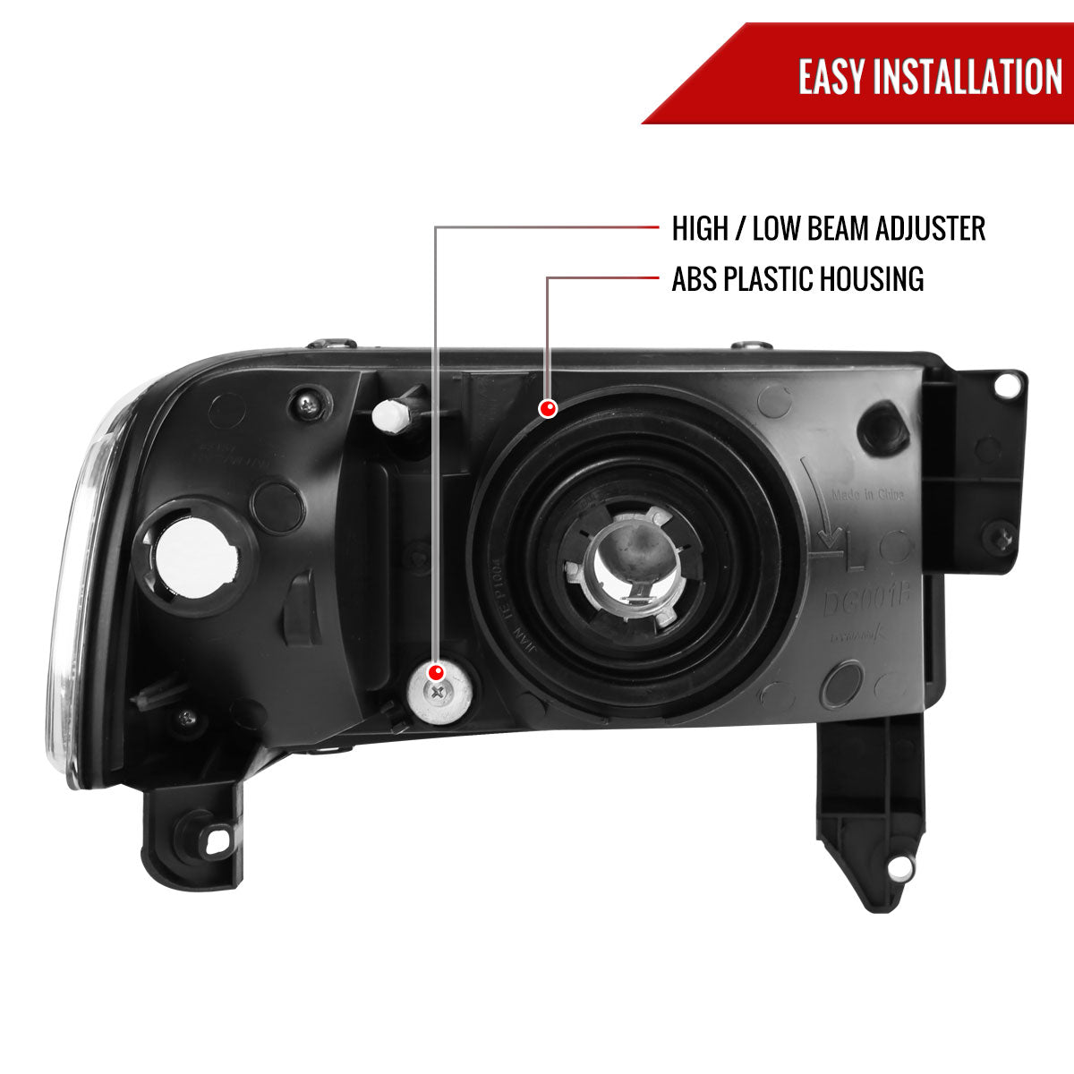 1994-2001 Dodge RAM 1500/ 1994-2002 RAM 2500 3500 Factory Style Headlights (Matte Black Housing/Clear Lens)