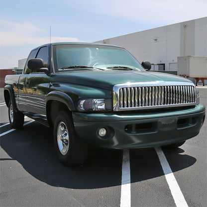1994-2001 Dodge RAM 1500/ 1994-2002 Dodge RAM 2500 3500 Crystal Headlights (Matte Black Housing/Clear Lens)