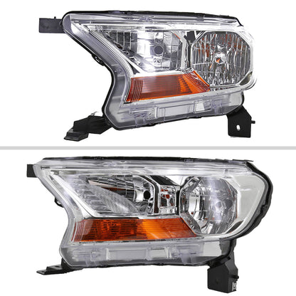 2019-2022 Ford Ranger XL/XLT Factory Style Halogen Headlights (Chrome Housing/Clear Lens)