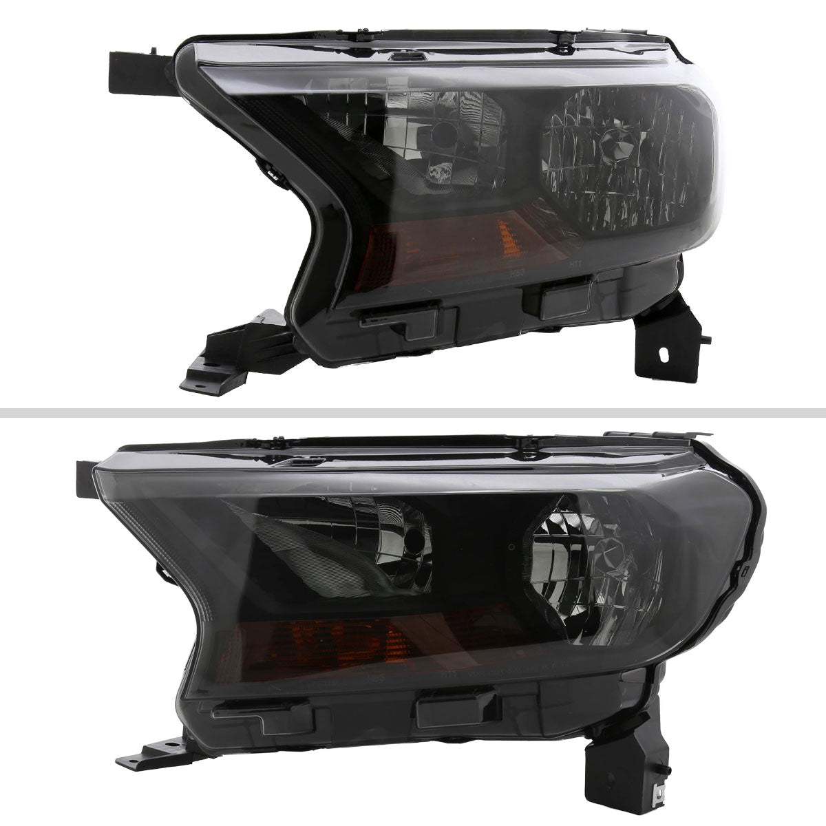 2019-2022 Ford Ranger XL/XLT Factory Style Halogen Headlights (Glossy Black Housing/Smoked Lens)