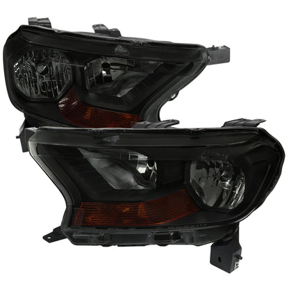 2019-2022 Ford Ranger XL/XLT Factory Style Halogen Headlights (Glossy Black Housing/Smoked Lens)