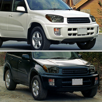 2001-2003 Toyota RAV4 Factory Style Headlights (Chrome Housing/Smoked Lens)