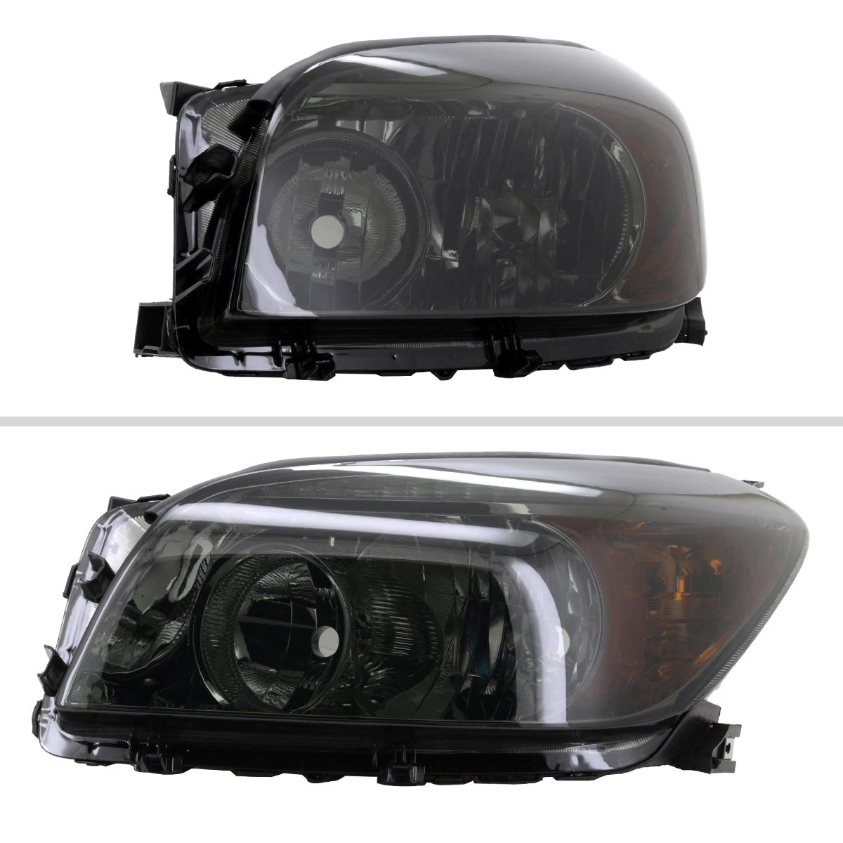 2006-2008 Toyota RAV4 Factory Style Headlights (Chrome Housing/Smoked Lens)