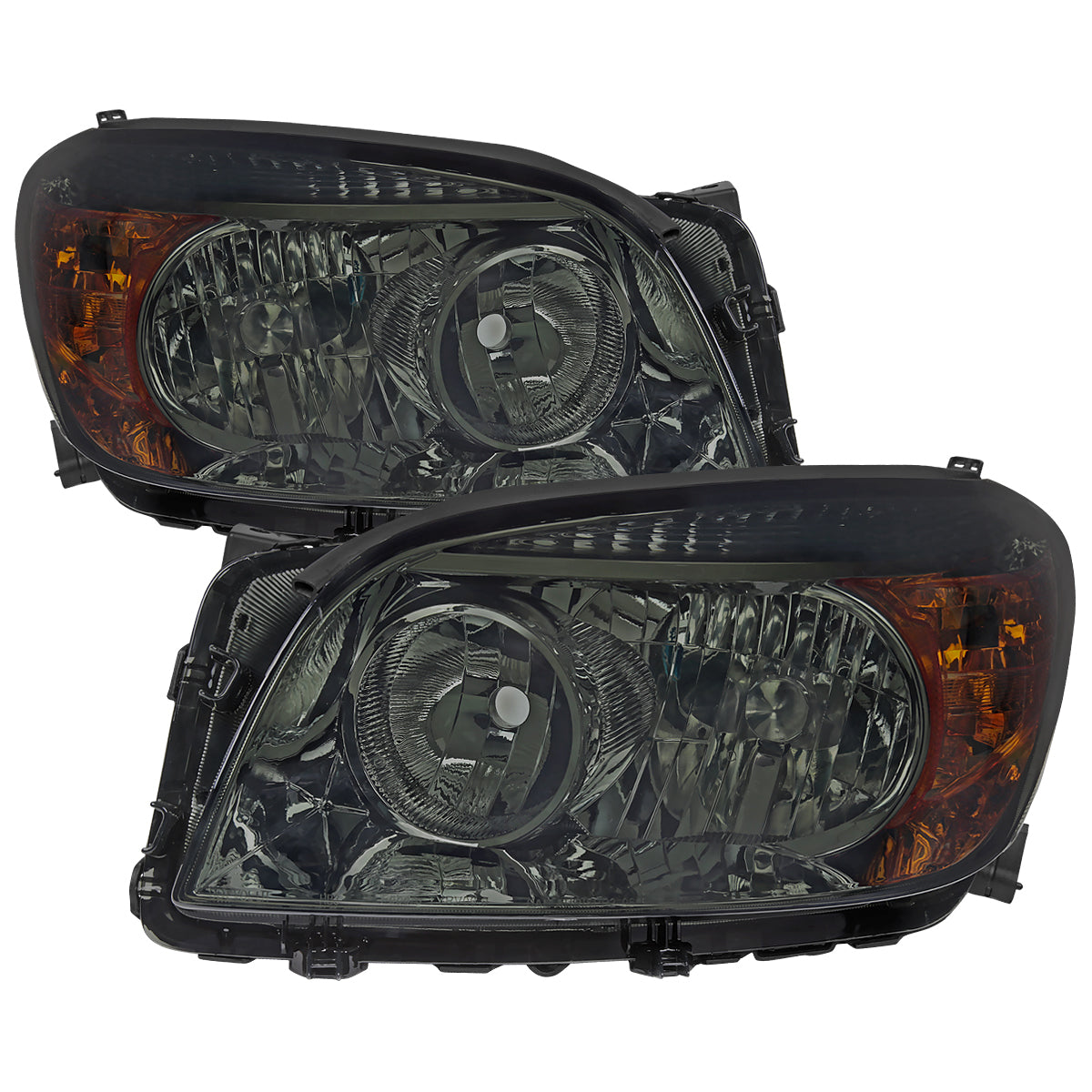 2006-2008 Toyota RAV4 Factory Style Headlights (Chrome Housing/Smoked Lens)