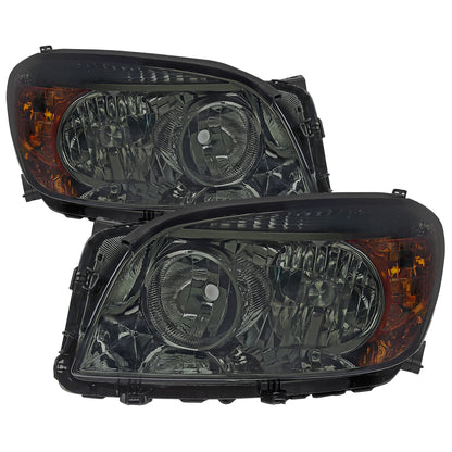 2006-2008 Toyota RAV4 Factory Style Headlights (Chrome Housing/Smoked Lens)
