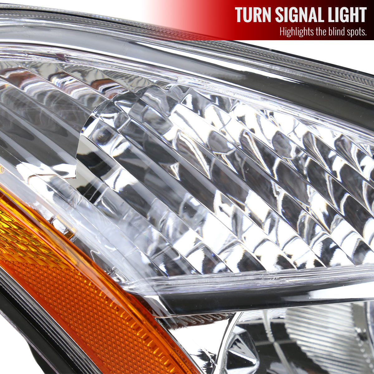2008-2013 Nissan Rogue/ 2014-2015 Rogue Select Clear Lens Headlight w/ Amber Reflector - Passenger Side Only