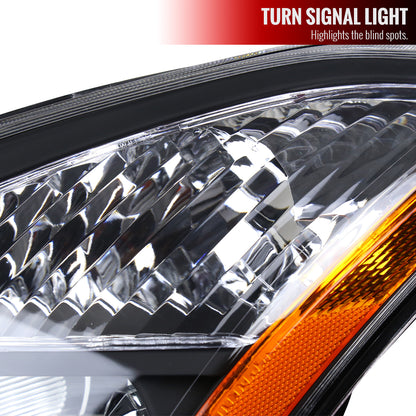 2008-2013 Nissan Rogue/ 2014-2015 Rogue Select Factory Style Headlights w/ Amber Reflectors (Matte Black Housing/Clear Lens)