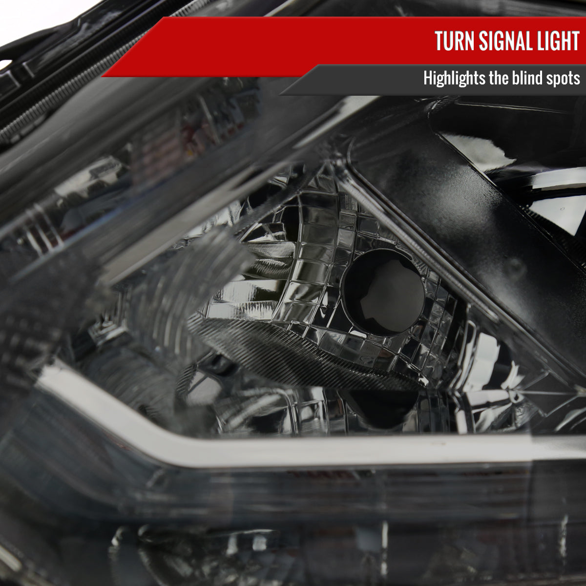 2014-2016 Nissan Rogue LED Strip Factory Style Headlights (Chrome Housing/Smoked Lens)