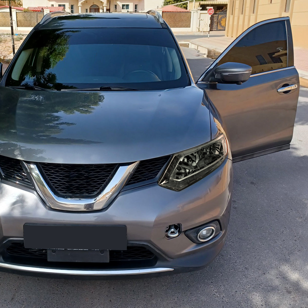 2014-2016 Nissan Rogue LED Strip Factory Style Headlights (Chrome Housing/Smoked Lens)