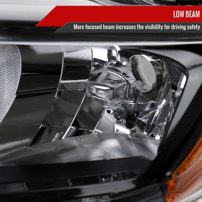 2014-2016 Nissan Rogue LED Strip Factory Style Driver/Left Side Headlight (Matte Black Housing/Clear Lens)