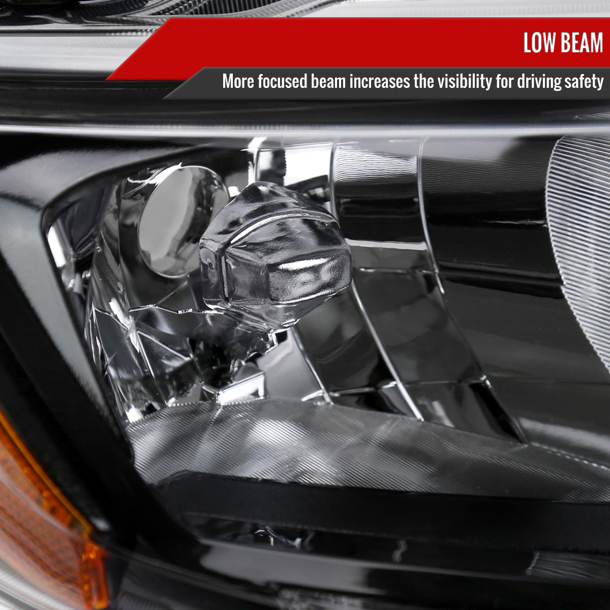 2014-2016 Nissan Rogue LED Strip Factory Style Passenger/Right Side Headlight (Matte Black Housing/Clear Lens)