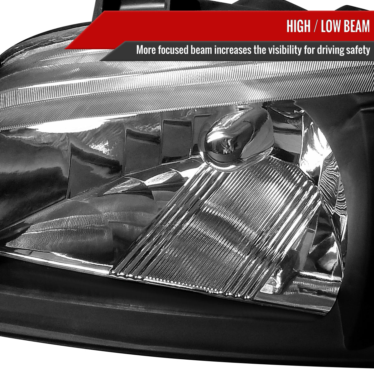 2000-2003 Nissan Sentra Factory Style Crystal Headlights (Matte Black Housing/Clear Lens)