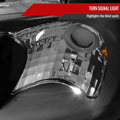 2000-2003 Nissan Sentra Factory Style Crystal Headlights (Matte Black Housing/Clear Lens)