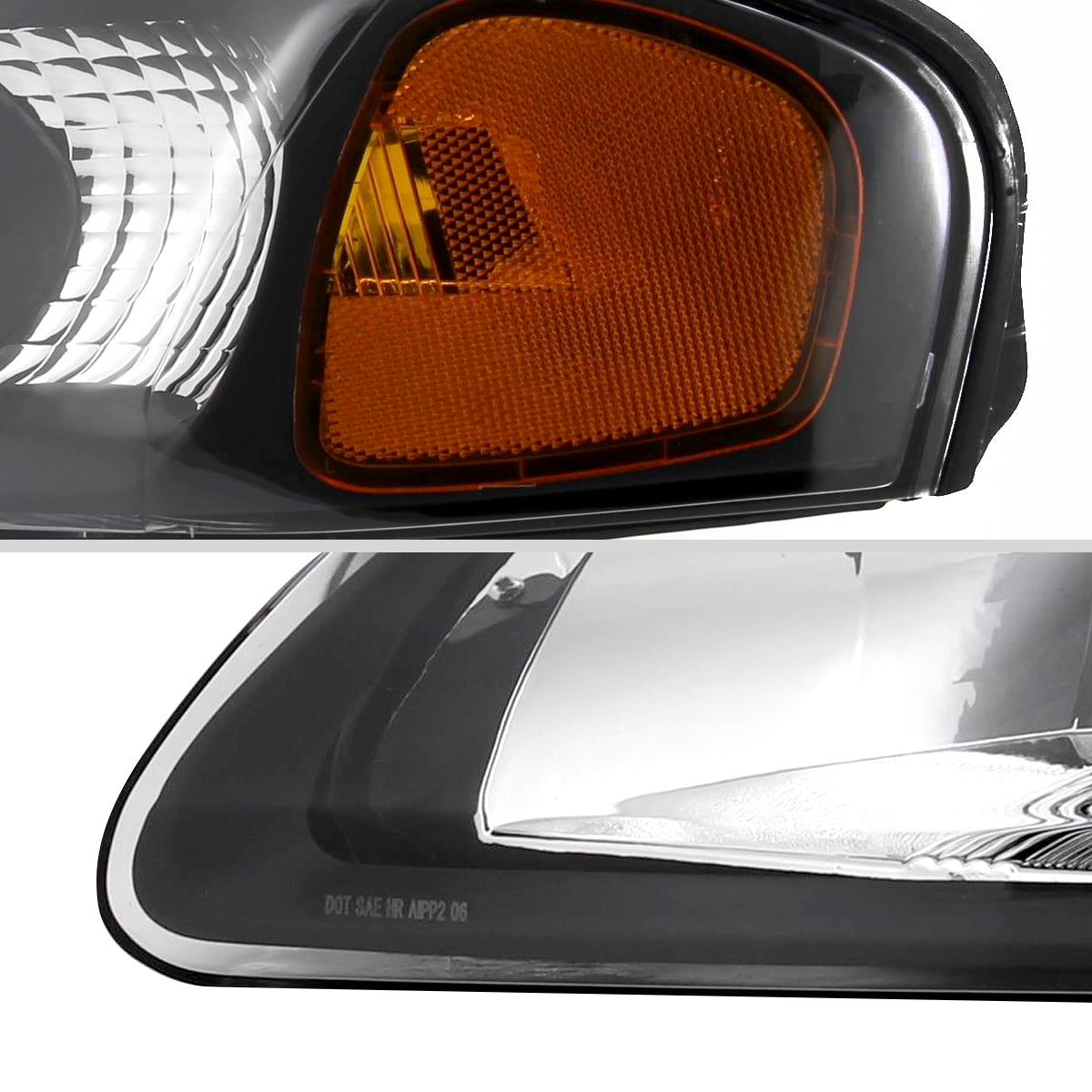 2000-2003 Nissan Sentra Factory Style Crystal Headlights (Matte Black Housing/Clear Lens)