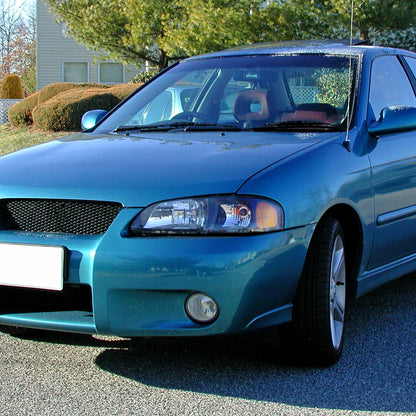 2000-2003 Nissan Sentra Factory Style Crystal Headlights (Matte Black Housing/Clear Lens)